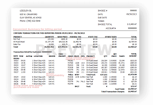 image of an example invoice